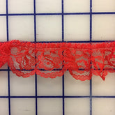 Ruffled Lace Trim - 1.25-inch Ruffled Lace Red